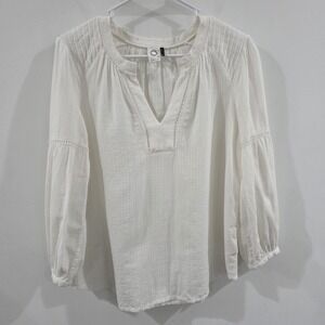 Anthropologie Akemi And Kin Womens Peasant Top Size Medium White Boho Ren Faire